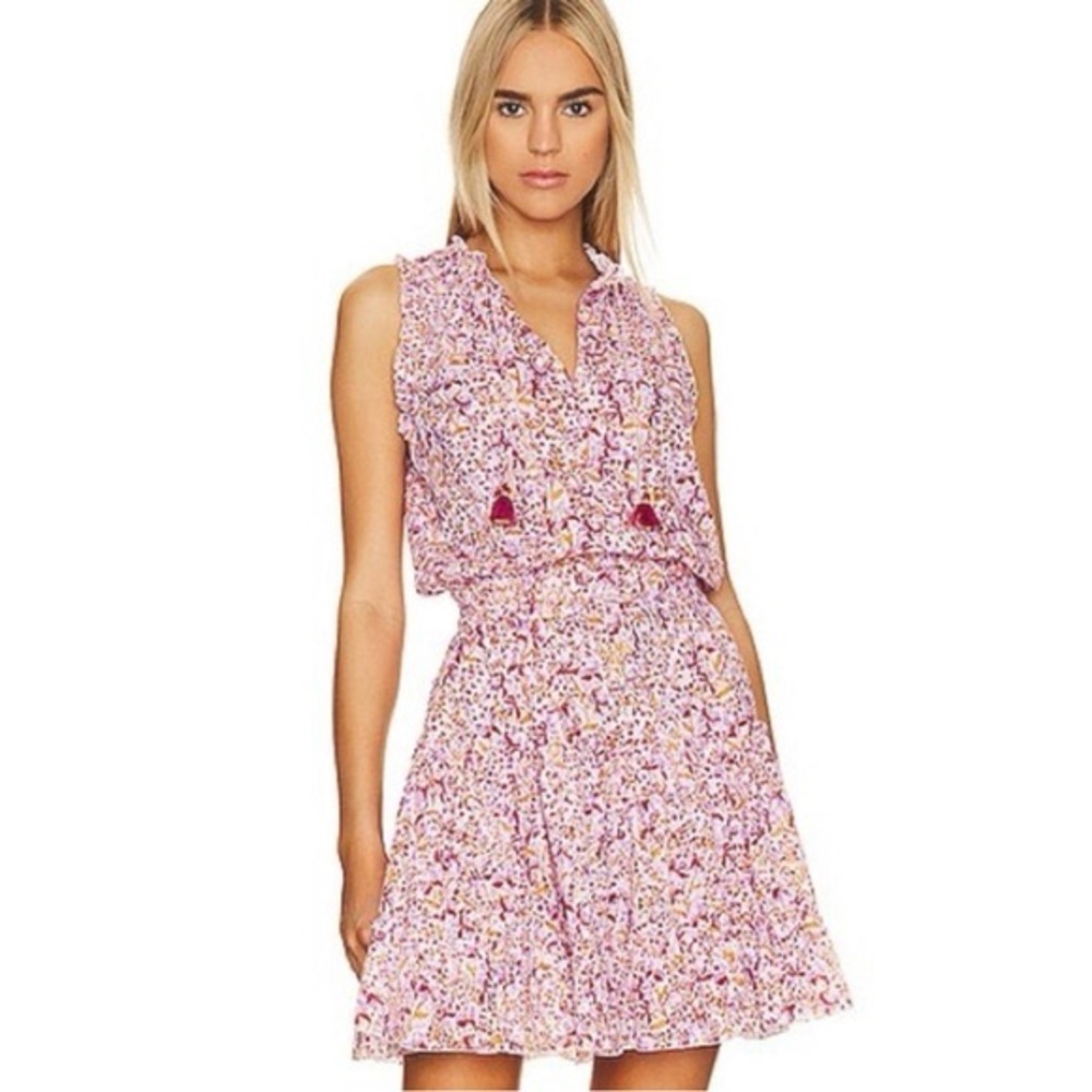 Poupette St Barth Clara V Purple Mini Jonquille Dress Women's Small